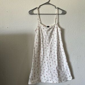H&M White and Pink Floral Mini Dress
